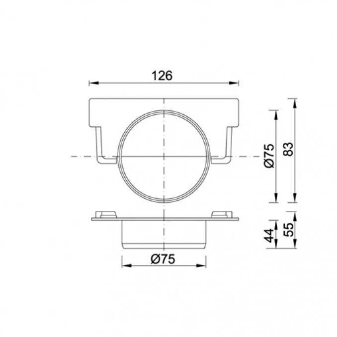 Spojnica STYRON za garazni slivnik O75