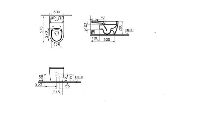 Monoblok VITRA SENTO KIDS 57cm sa WC daskom