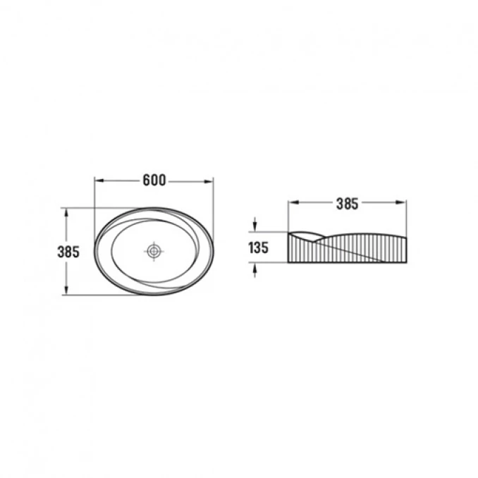 Lavabo nadgradni MINOTTI 600x385x135
