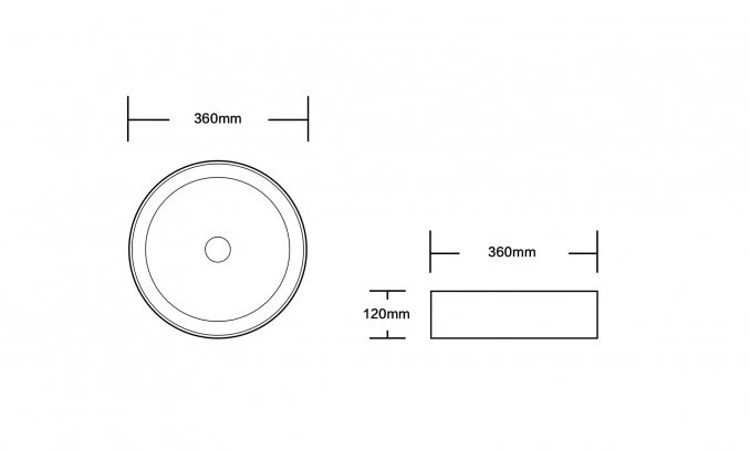 Lavabo nadgradni MINOTTI 360x360x115 bijeli mat