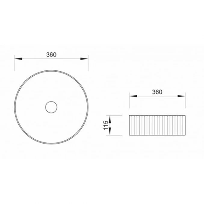 Lavabo nadgradni MINOTTI 360x360x115 mat crni