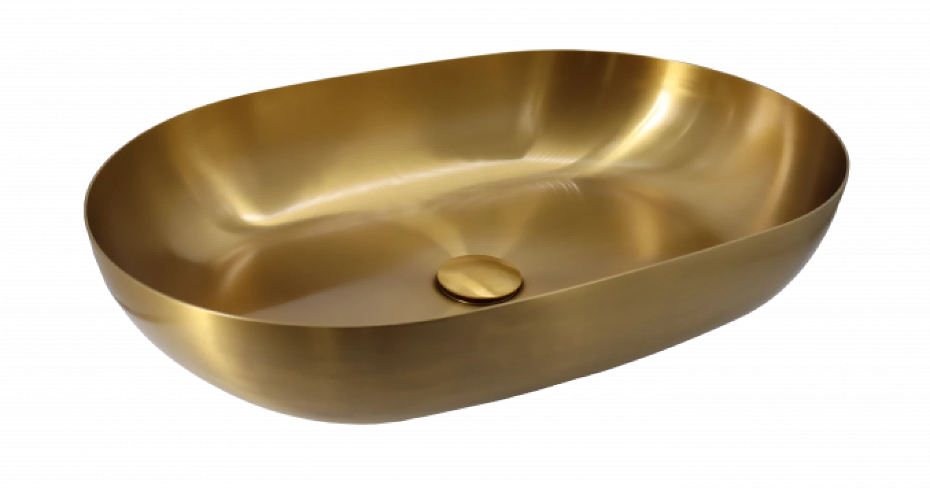 Metalni lavabo COPEN nadgradni 555x360x114mm brušeni mesing