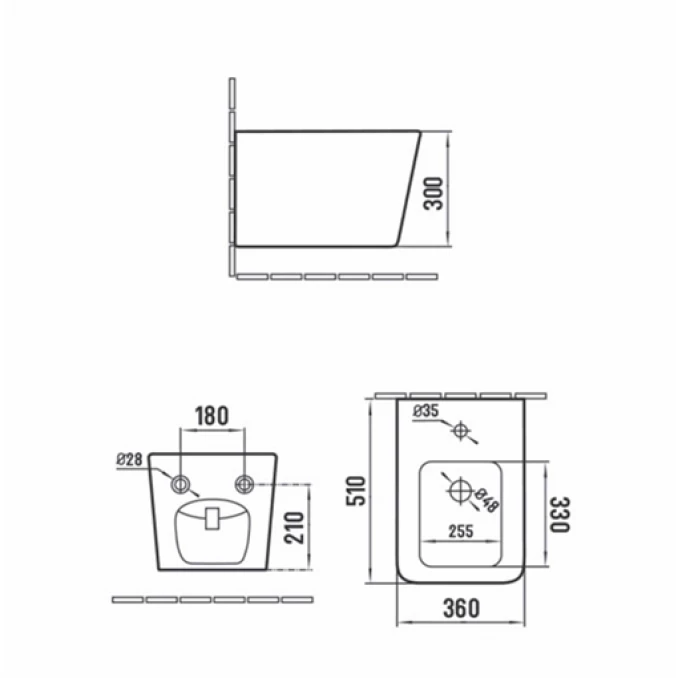 Konzolni bide PULITO mat crni