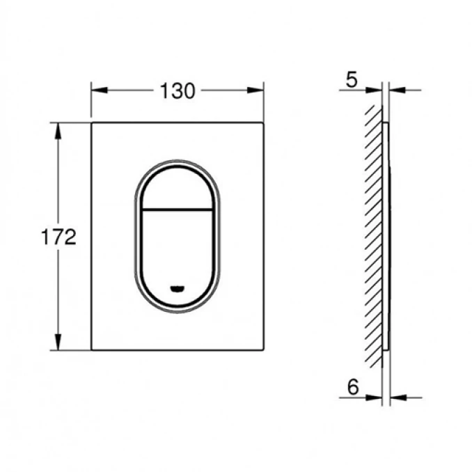 Taster GEBERIT ARENA COSMOPOLITAN S mat chrome