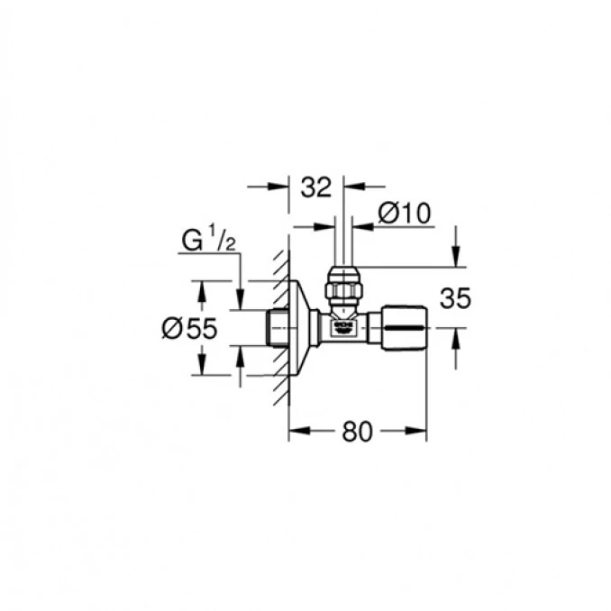 EK ventil GROHE 1/2x3/8