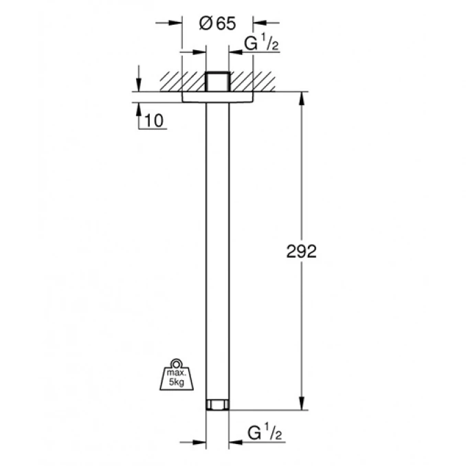 Držač ruže tuša GROHE RAINSHOWER 292mm vertikalni