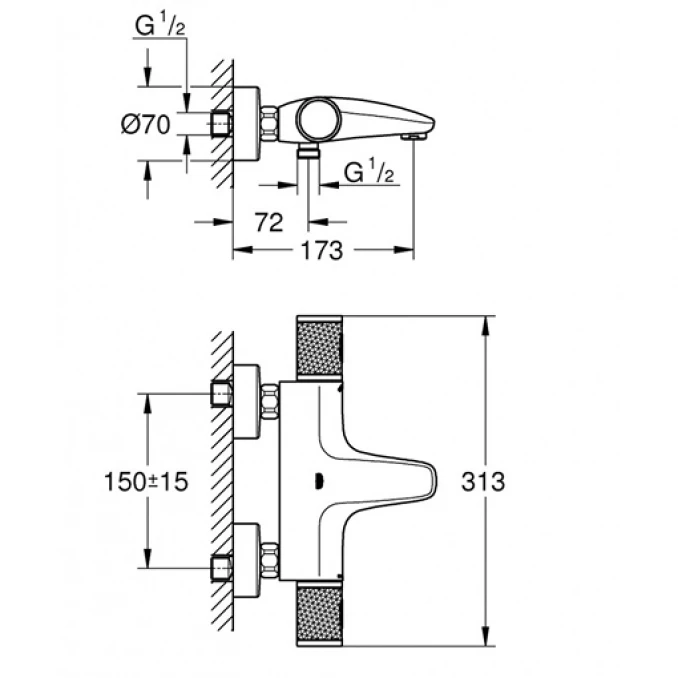 Termostatska baterija za kadu GROHE GROHTHERM 1000 PERFORMANCE