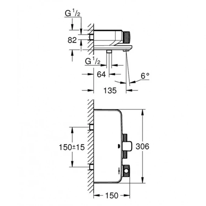 Termostatska baterija za kadu GROHE GROTHERM SMARTCONTROL