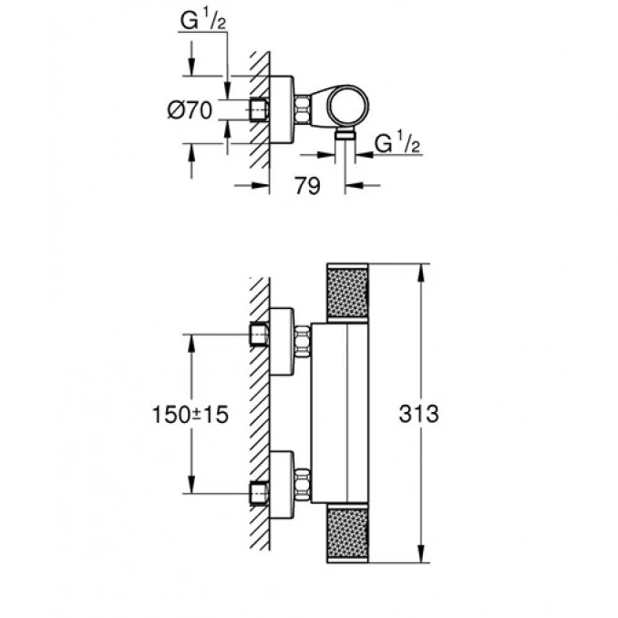 Termostatska baterija za tuš GROHE GROHTHERM 1000 PERFORMANCE
