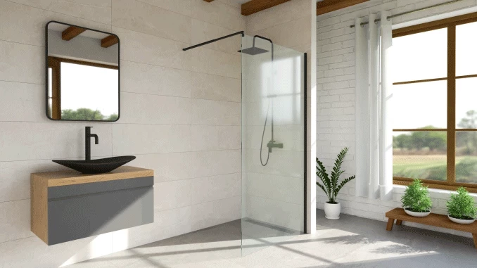 Walk-in COPEN PROJECT 900x2000 8mm staklo. crni profil