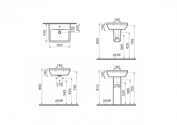 Lavabo VITRA INTEGRA 50x43cm