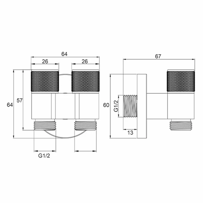 Ventil COPEN dupli 1/2x1/2 hrom