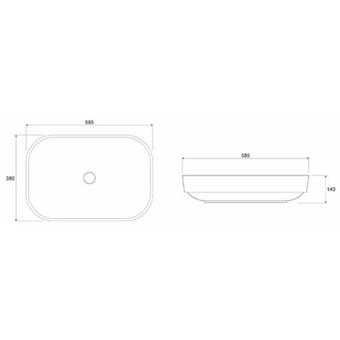 Lavabo COPEN nadgradni 585x380x140 matt white
