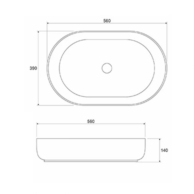 Lavabo COPEN nadgradni 560x390x140 matt green