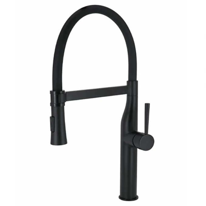 Jednoručna baterija za sudoperu COPEN PEPPER A sa flex lulom 2F mat crna sa 3 cijevi