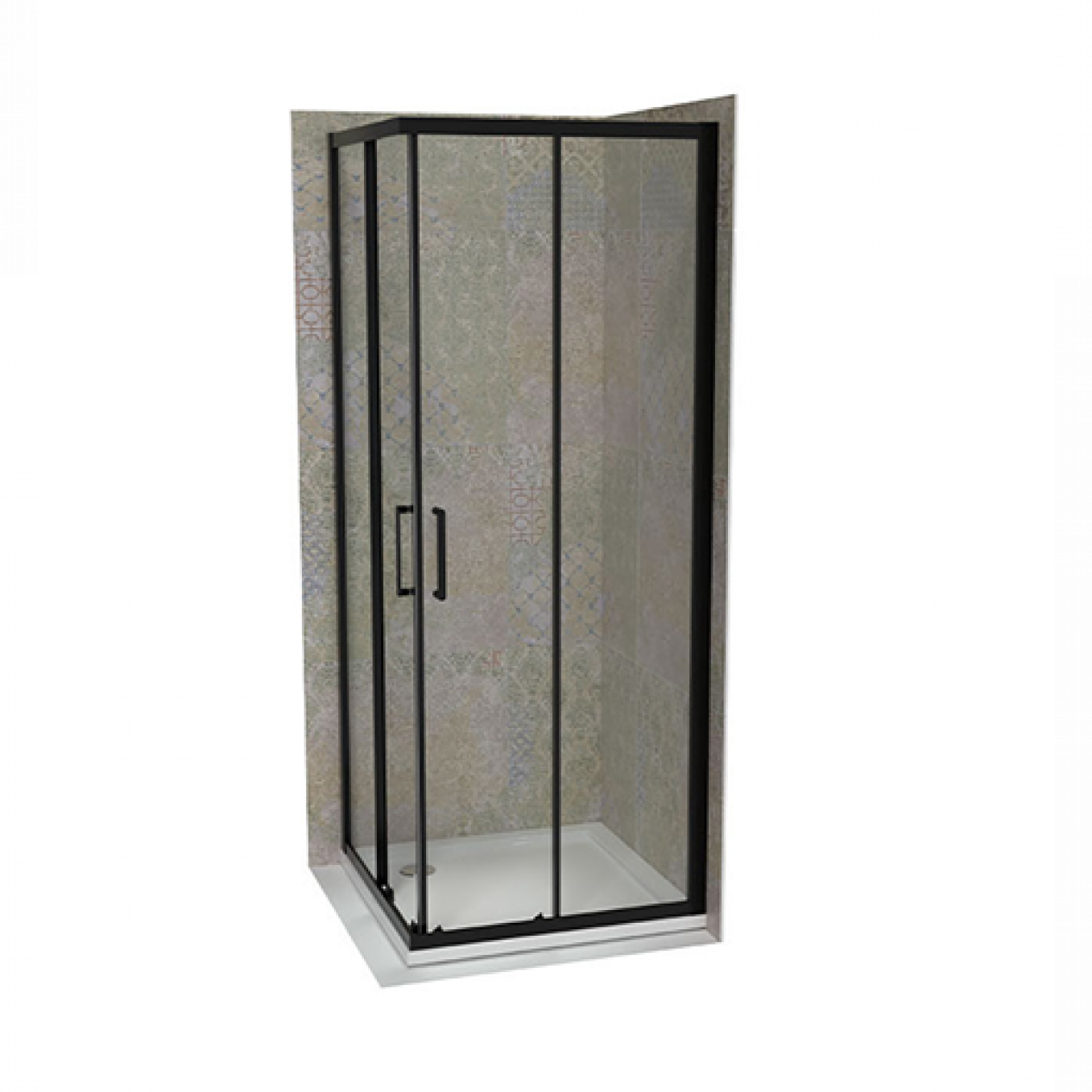 Tuš kabina COPEN ATLAS PRO 900x900x1950 mat crna. staklo 6mm providno