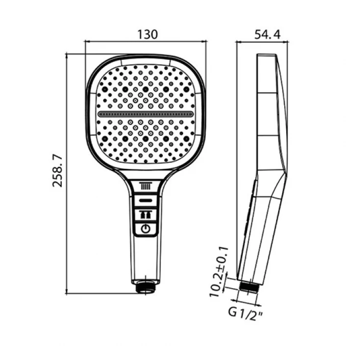 Tuš ručica COPEN 3F 130mm black