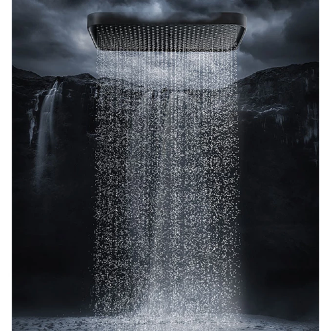 Ruža tuša COPEN 330x220mm ABS black/chrome