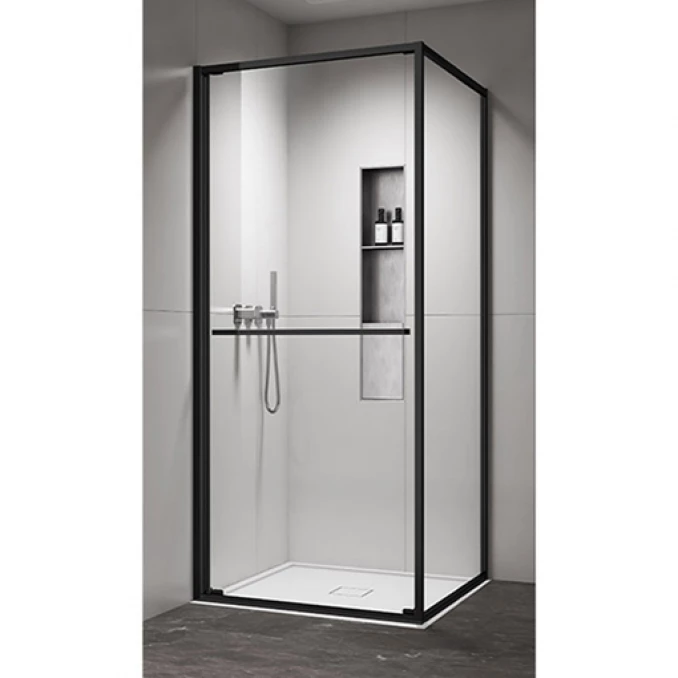 Tuš kabina COPEN ATLAS PRO 1V 800x800x2000 mat crna. staklo 6mm providno