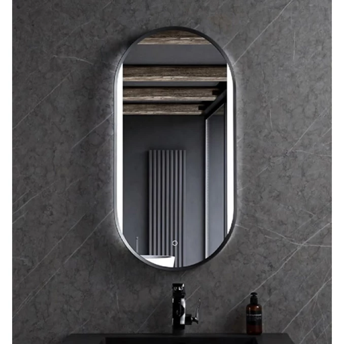 Ogledalo COPEN 500x900 sa alu ramom 20mm LED mat crno