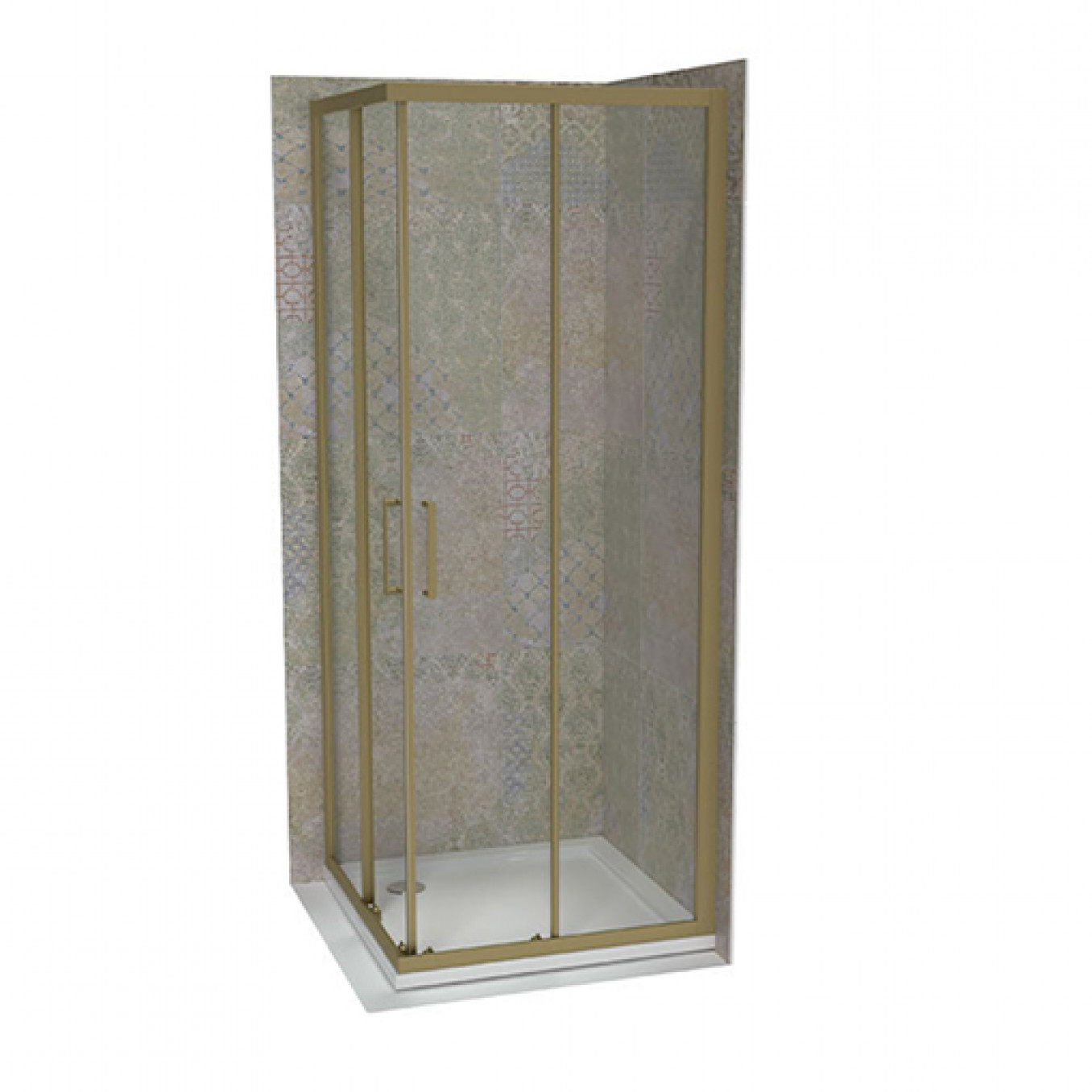 Tuš kabina COPEN ATLAS PRO 900x900x1950 brueno zlato. staklo 6mm providno