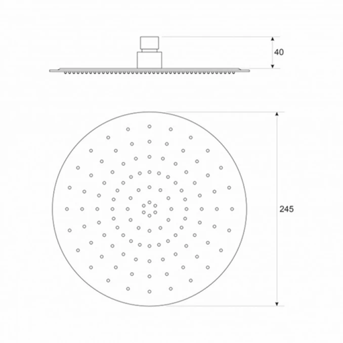 Ruža tuša COPEN fi250mm mat crna S/S304