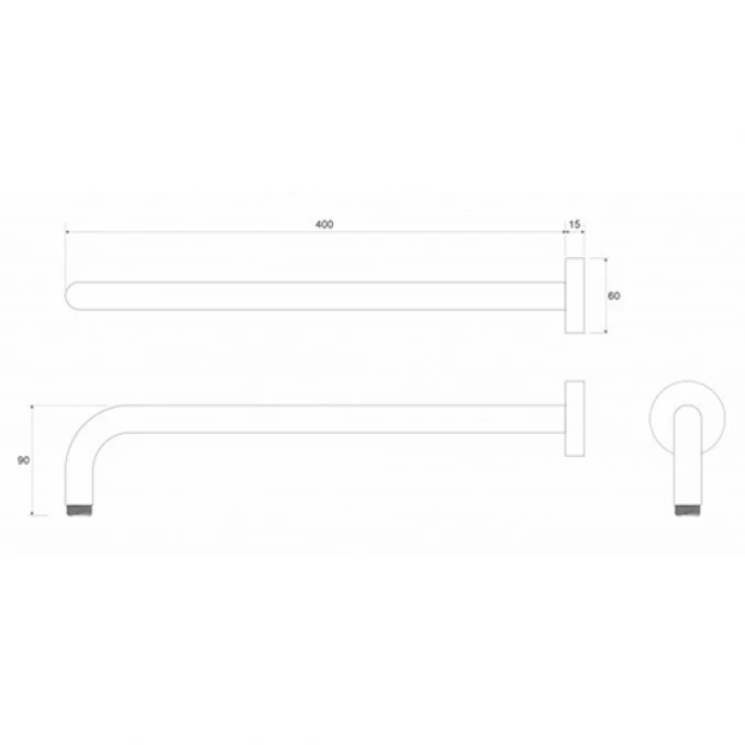 Držač ruže tuša COPEN okrugli 400mm gunmetal