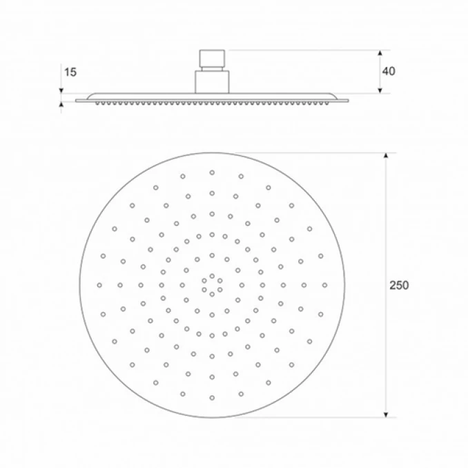 Ruža tuša COPEN fi250mm ABS gunmetal