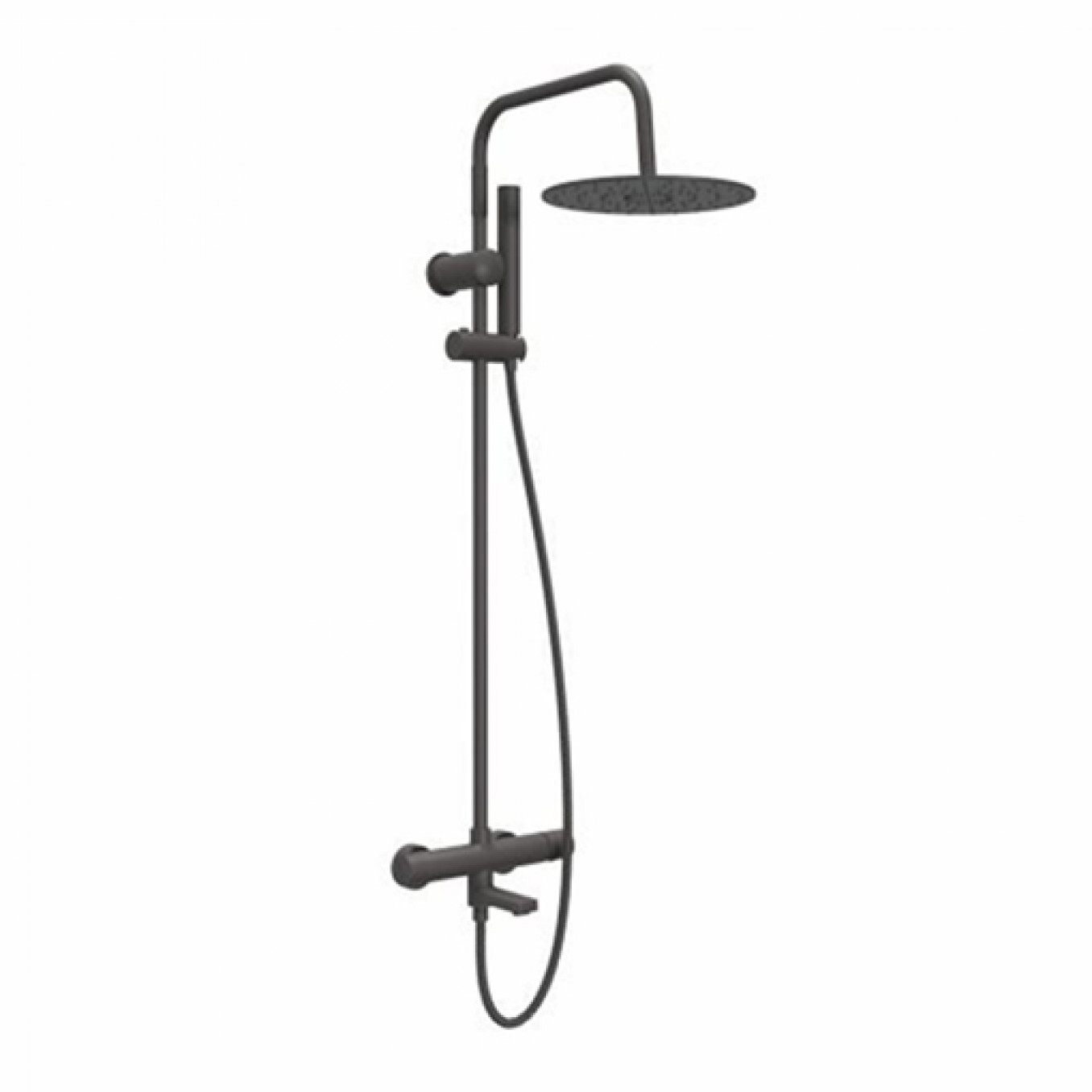 Baterija i usponski tuš sa izlivom COPEN NOOK gunmetal okrugli set