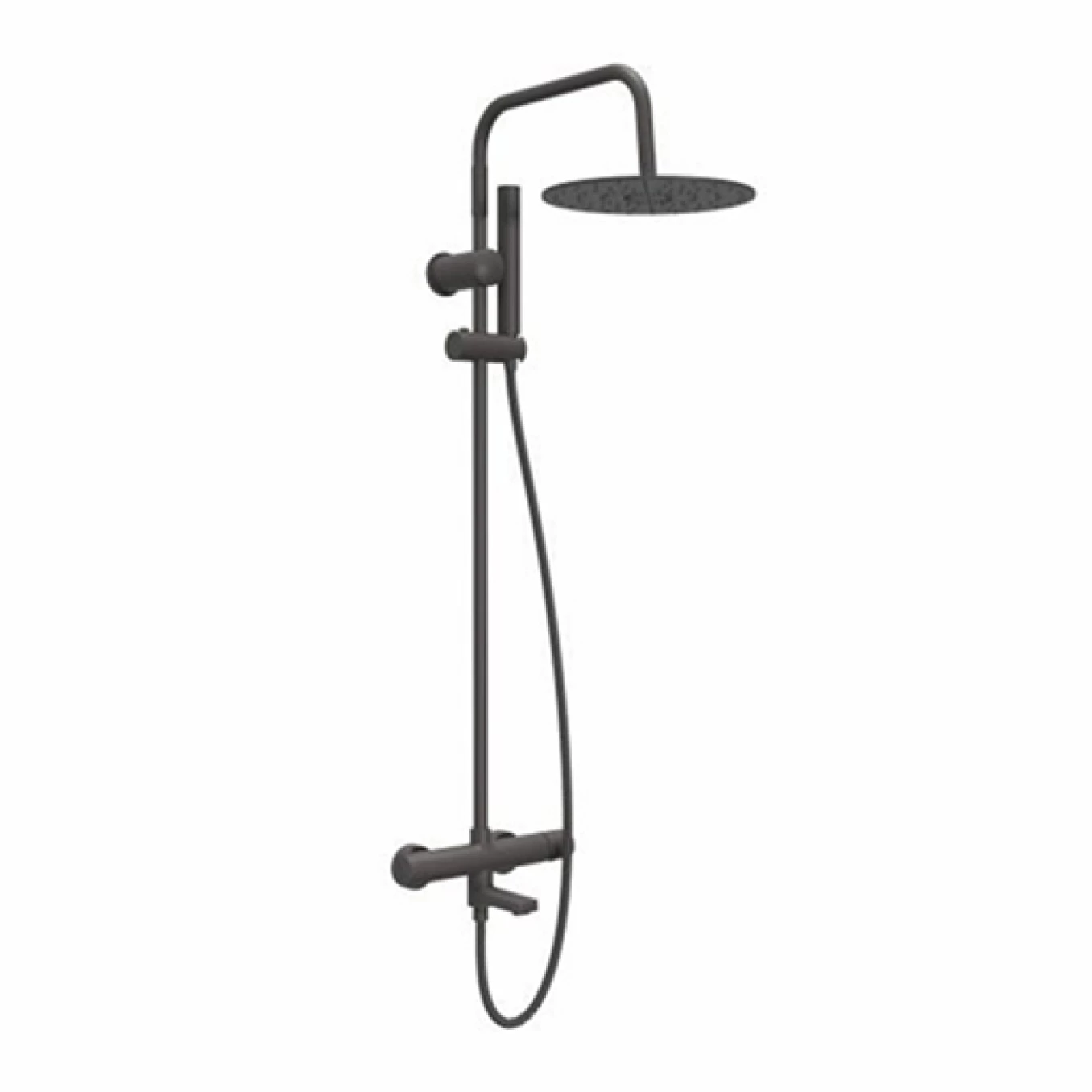 Baterija i usponski tuš sa izlivom COPEN NOOK gunmetal okrugli set