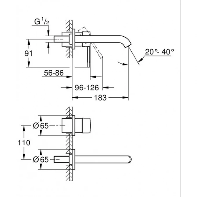 Maska ugradne baterije za lavabo GROHE ESSENCE M