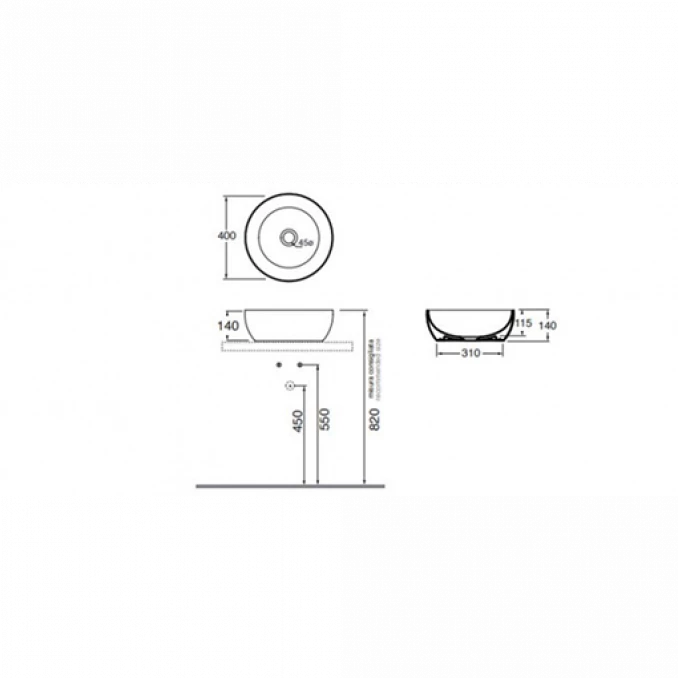 Lavabo AZZURRA CIRCLE 40cm  gold