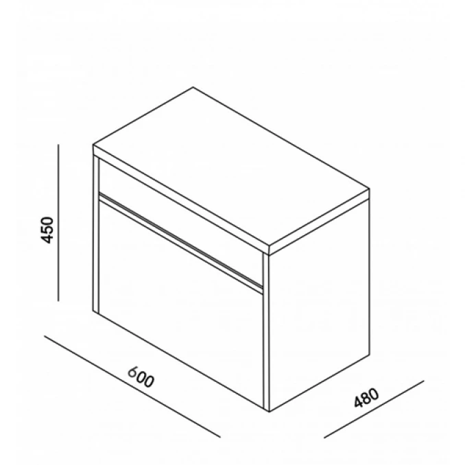 Ormarić LINEART NOTTE 600 oak white bez lavaboa