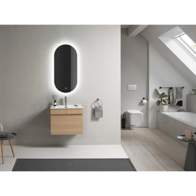 Toaletni ormarić UNILINE LUMA 600 BRW sa lavaboom. soft close fioka 613x464x480