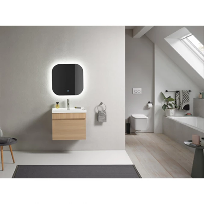 Toaletni ormarić UNILINE LUMA 601 BRW sa lavaboom. soft close fioka 605x463x480