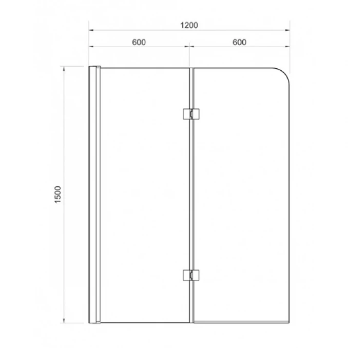 Paravan za kadu MINOTTI 1200x1500. 6mm staklo. preklopni