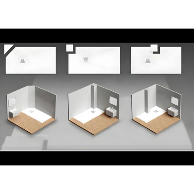 Tuš kadica COPEN SLATE WHITE 1200x800x25 sa S/S white rešetkom