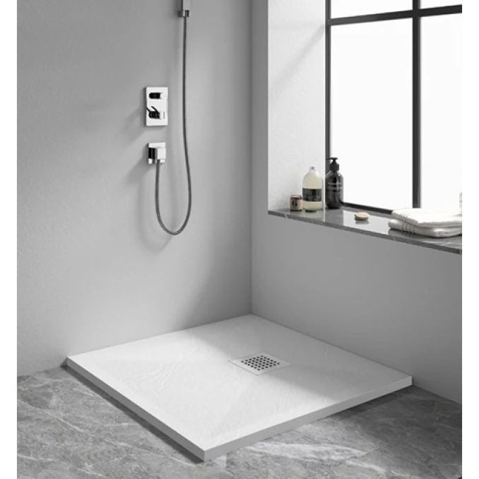 Tuš kadica COPEN SLATE WHITE 800x800x25 sa S/S white rešetkom