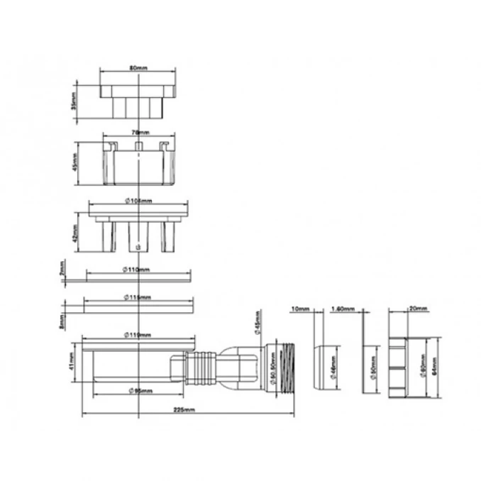 Sifon COPEN za SLATE tuš kadice