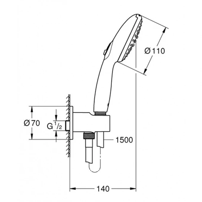 Konektor sa tuš setom GROHE TEMPESTA 110