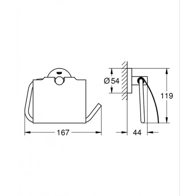 Držaèčtoalet papira GROHE ESSENTIALS sa poklopcem hard graphite