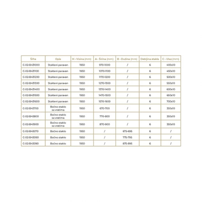 Tuš kabina ATLAS PRO 120x90 mat crna
