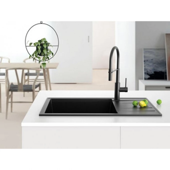 Granitna sudopera MILO RETTO 65x50 Lava stone sa sifonom