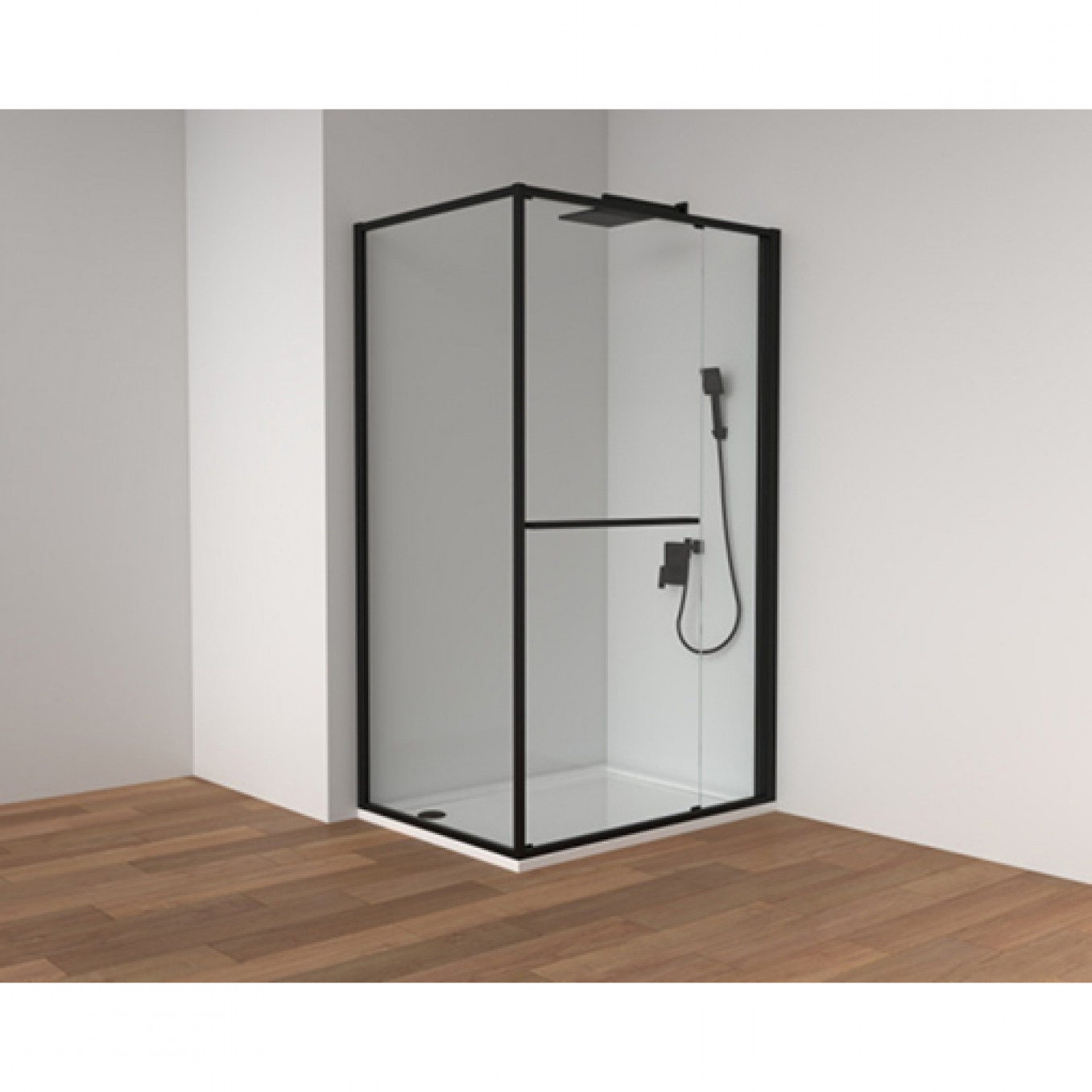 Tuš kabina COPEN ATLAS PRO 1V 1000x800x2000 matt black. staklo 6mm providno