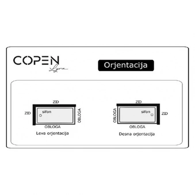 Kada COPEN LYRA 120x70 komplet sa oplatom LIJEVA