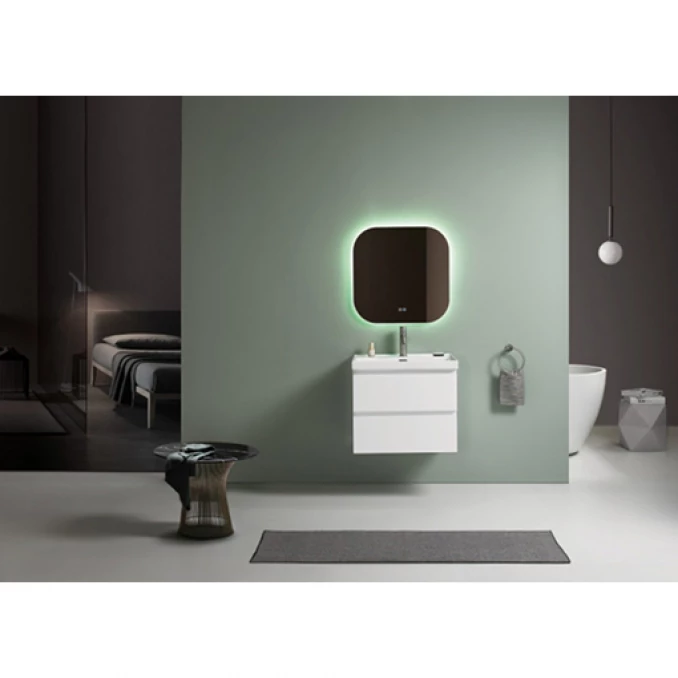 Toaletni ormarić UNILINE LUMA 600 sa lavaboom. soft close dve fioke 605x463x480