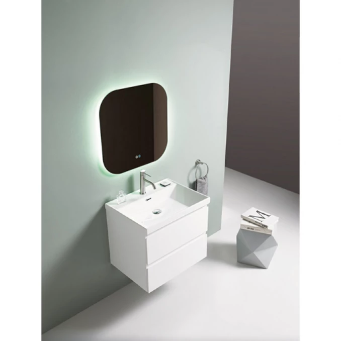 Toaletni ormarić UNILINE LUMA 600 sa lavaboom. soft close dve fioke 605x463x480