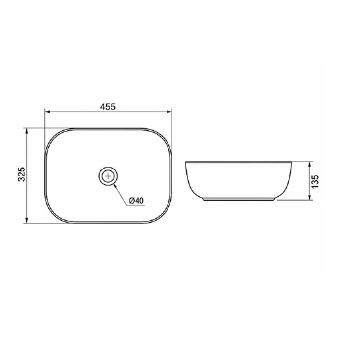 Lavabo COPEN nadgradni 455x325x135