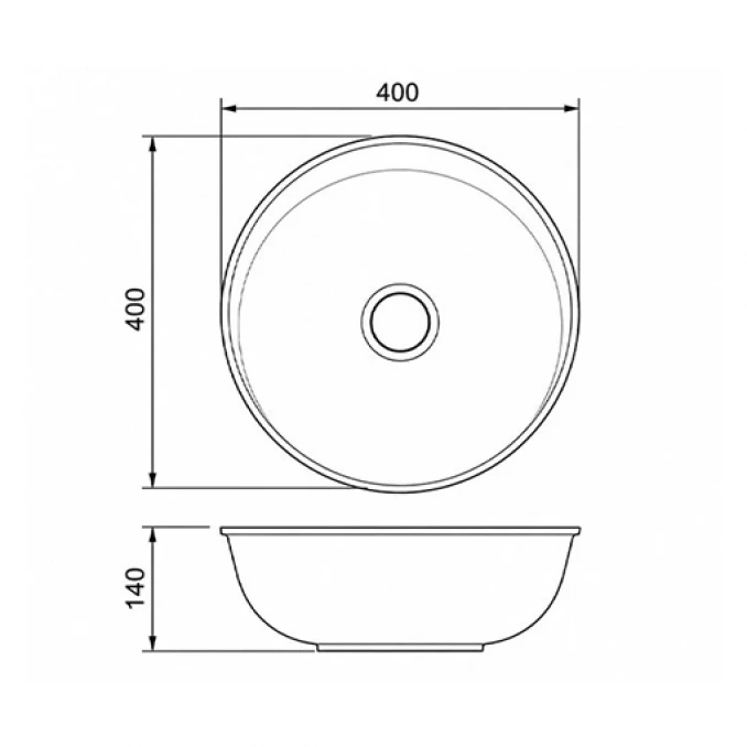 Lavabo COPEN nadgradni 400x400x140
