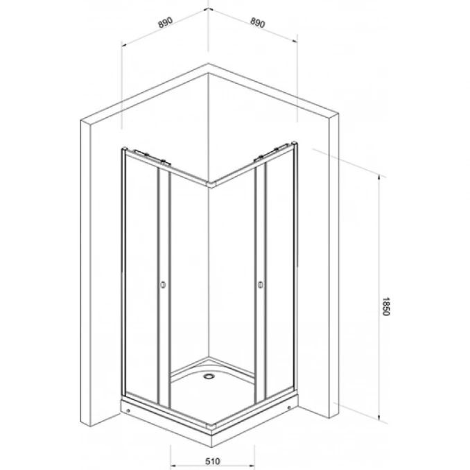 Tuš kabina kvadratna 90x90 JL 4190